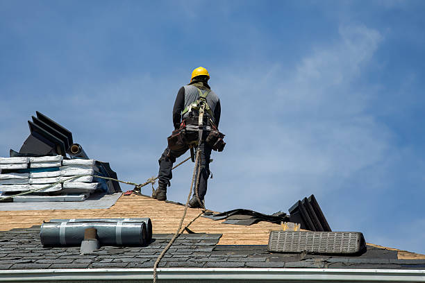 Professional Gutter Installation technician working in Franklin Springs, NY